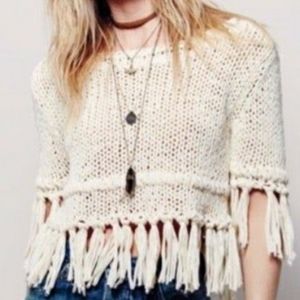 New Free People Fringe Sweater